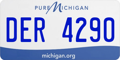 MI license plate DER4290