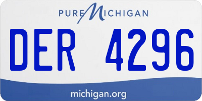 MI license plate DER4296