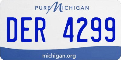 MI license plate DER4299