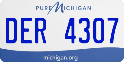 MI license plate DER4307