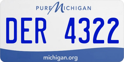 MI license plate DER4322