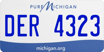 MI license plate DER4323