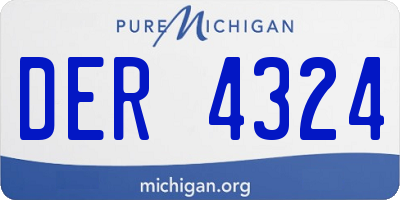MI license plate DER4324