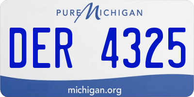 MI license plate DER4325