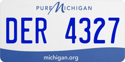 MI license plate DER4327