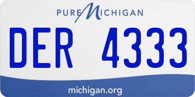MI license plate DER4333