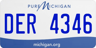 MI license plate DER4346