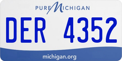 MI license plate DER4352
