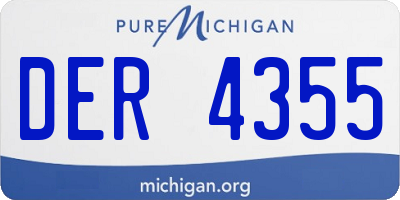 MI license plate DER4355