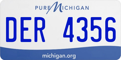 MI license plate DER4356