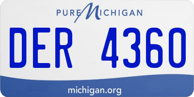 MI license plate DER4360