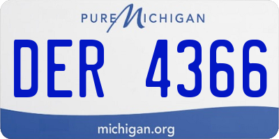 MI license plate DER4366