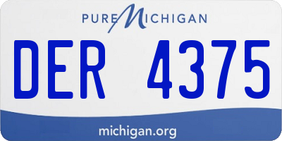 MI license plate DER4375
