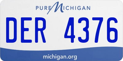 MI license plate DER4376