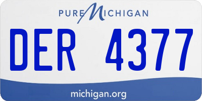 MI license plate DER4377