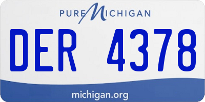 MI license plate DER4378
