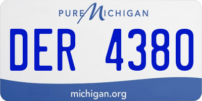 MI license plate DER4380