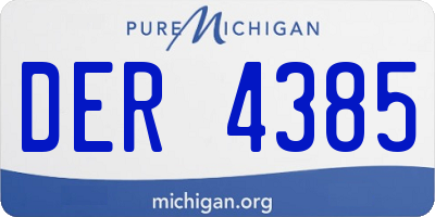 MI license plate DER4385