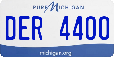 MI license plate DER4400