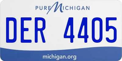 MI license plate DER4405