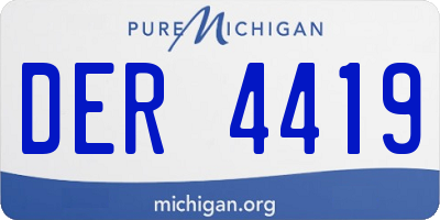 MI license plate DER4419