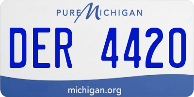 MI license plate DER4420