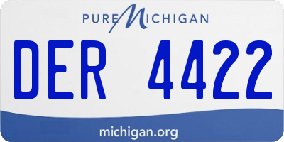 MI license plate DER4422