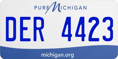 MI license plate DER4423