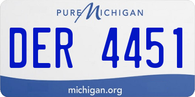 MI license plate DER4451