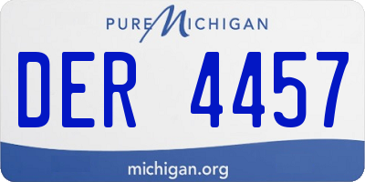 MI license plate DER4457