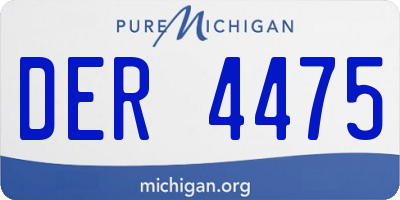 MI license plate DER4475