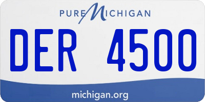 MI license plate DER4500