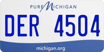 MI license plate DER4504