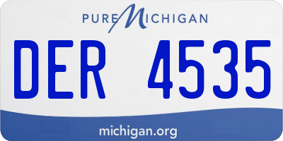 MI license plate DER4535