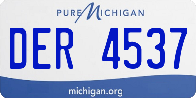 MI license plate DER4537