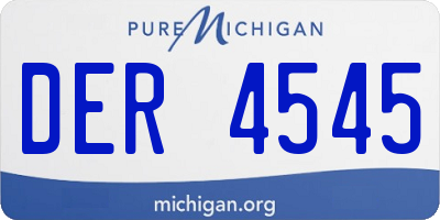 MI license plate DER4545