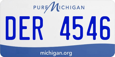 MI license plate DER4546