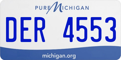 MI license plate DER4553