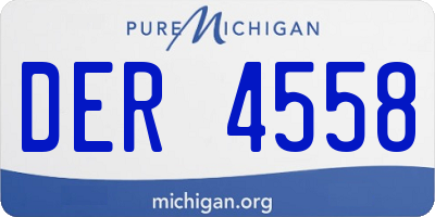 MI license plate DER4558