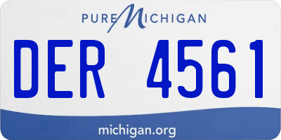 MI license plate DER4561