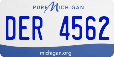 MI license plate DER4562
