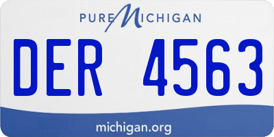MI license plate DER4563