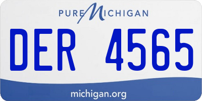 MI license plate DER4565
