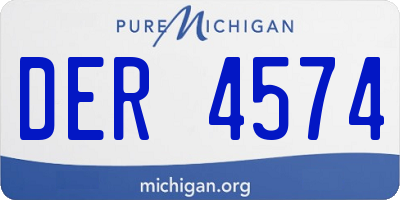 MI license plate DER4574