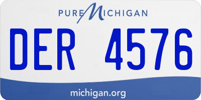 MI license plate DER4576