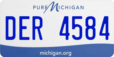MI license plate DER4584