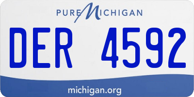 MI license plate DER4592