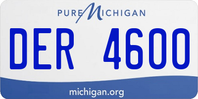 MI license plate DER4600