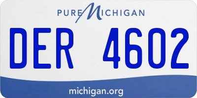 MI license plate DER4602