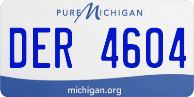 MI license plate DER4604